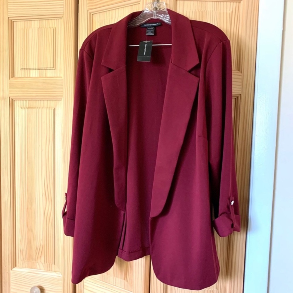 Ashley Stewart Merlot Blazer Size 22 NWT